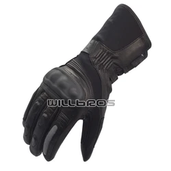 H20 Waterproof Winter Leather Gloves Motorcycle Guantes Motorbike Scooter Rider Cycling Black Luvas Mens