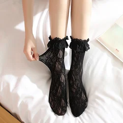 Sexy Lace Mesh Fishnet Meias Fibra Mista Transparente Stretch Elasticidade Tornozelo Fio Líquido Mulheres Finas Meias Frescas 1pair = 2pcs tt017