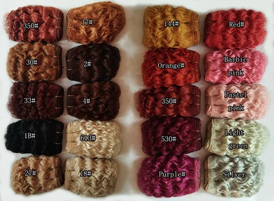15cm*100CM Wool Hair Extensions for America Blyth SD BJD Puliip Kurhn All Dolls Wool Curly Hair Wefts DIY Doll Hair Wigs