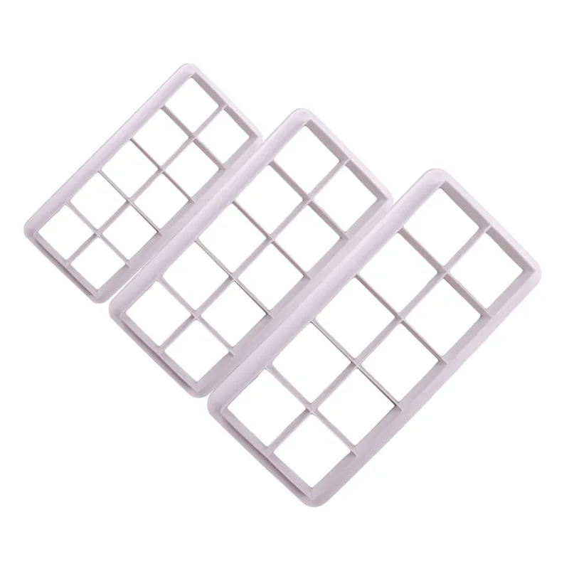 3 Pcs Geometry Grid Fondant Cookie Cutter Cake Mold Fondant Mold Fondant Cake Decorating Tools Baking Moulds