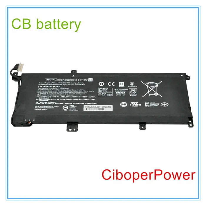 

Original quality Laptop MB04XL for hstnn-ub6x 844204-850 15.4V 55.67WH HSTNN-UB6X 843538-541 TPN-W119 TPN-W120