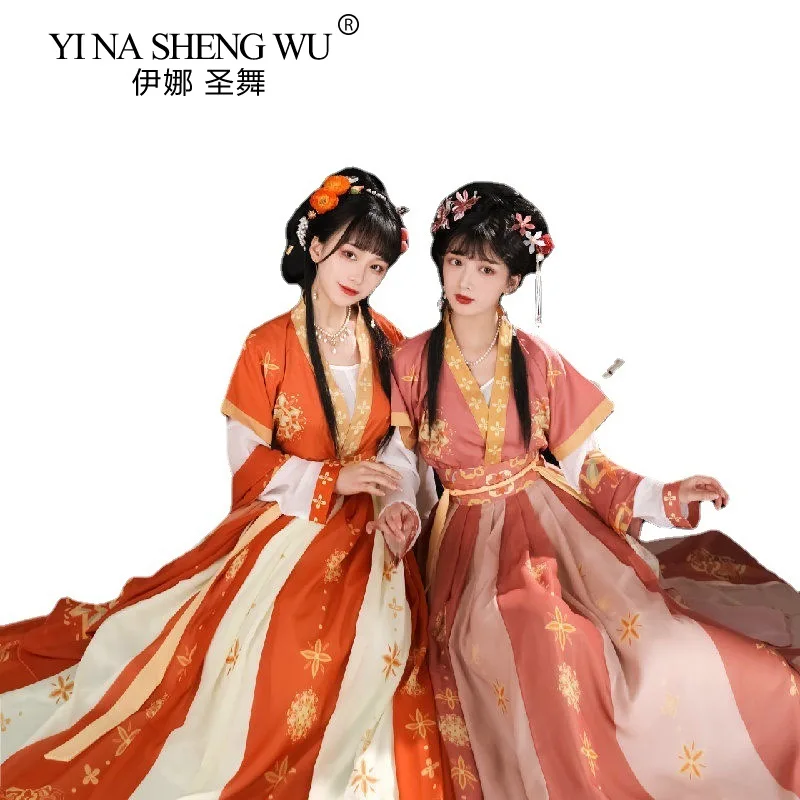 Hanfu Kostüme Tang-dynastie Weibliche Rock Folk Dance Chinesischen Traditionellen Fee Prinzessin Kleid Bühnen Kostüm Dancewear