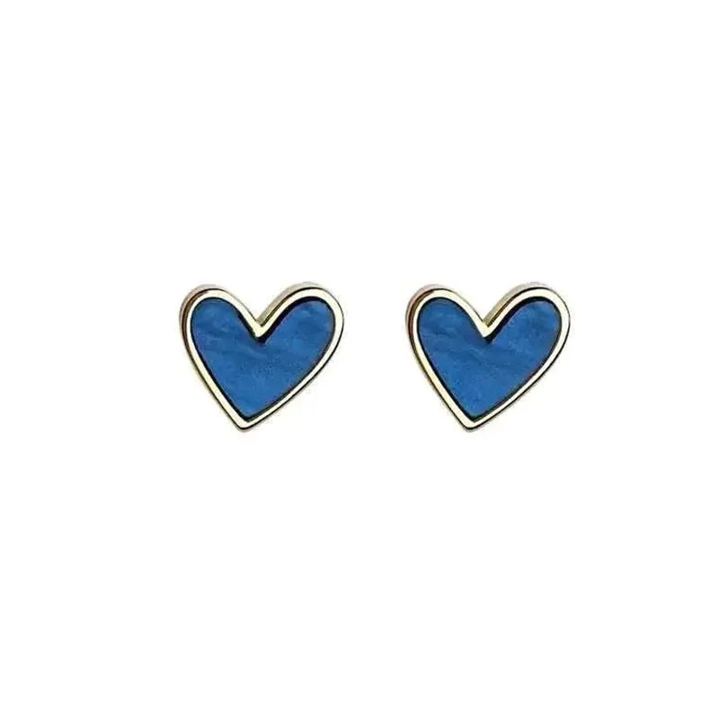 Pink Love Earrings No Hole Ear Clips Blue Heart Clip Earring Without Piercing Minimalist Earrings Jewelry CE1194