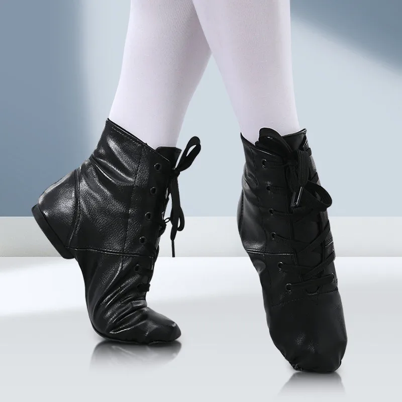 High Quality Fast Delivery Women Men Full Size PU Leather Dance Jazz Boots Shoes