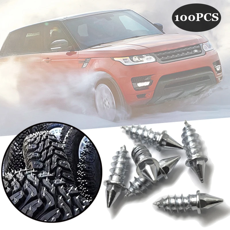 100x Snow Tire Spike Car/Offroad Car/SUV/ATV/Truck Wheel Studs Screw Anti-skid