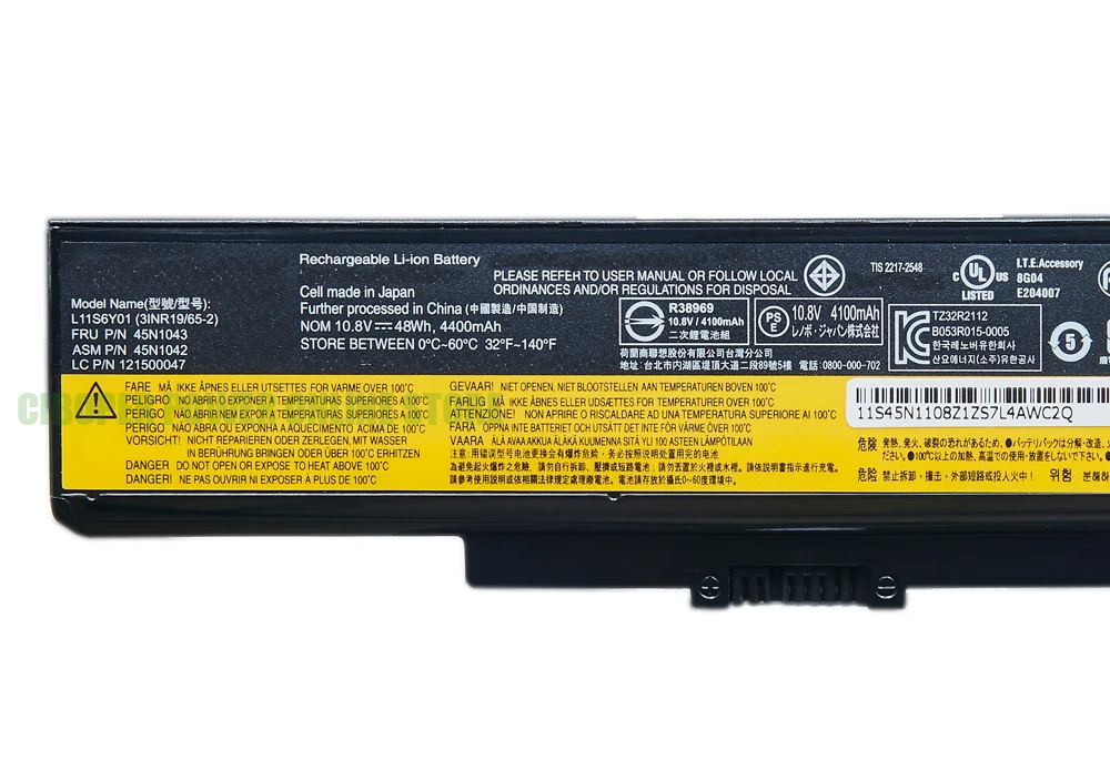 CP New Genuine Laptop Battery 45N1043 10.8V/48WH/4400mAh For  Edge E430 E431 E435 E530 E531 E535 E540 E430C Y480 G480 45N1042