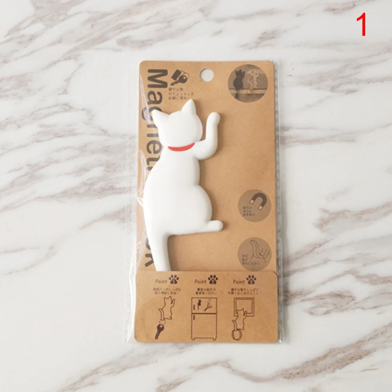 Cat Shape Magnetic Wall Mount Keys Hook Fridge Magnet Hanging Hook Door Decor TUE88