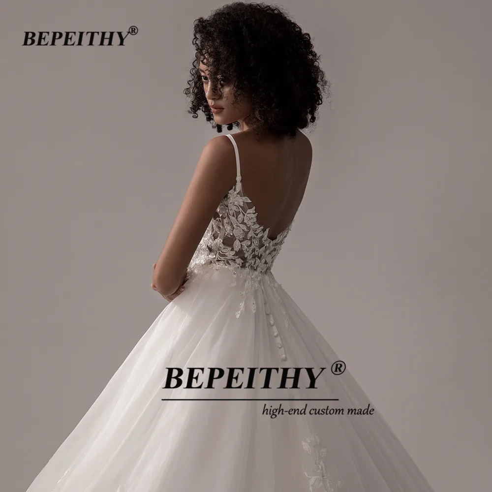 BEPEITHY-Vestidos de Novia de encaje con tirantes finos para novia, vestido de baile sin mangas, marfil, indio, tienda en línea, blanco, 2022