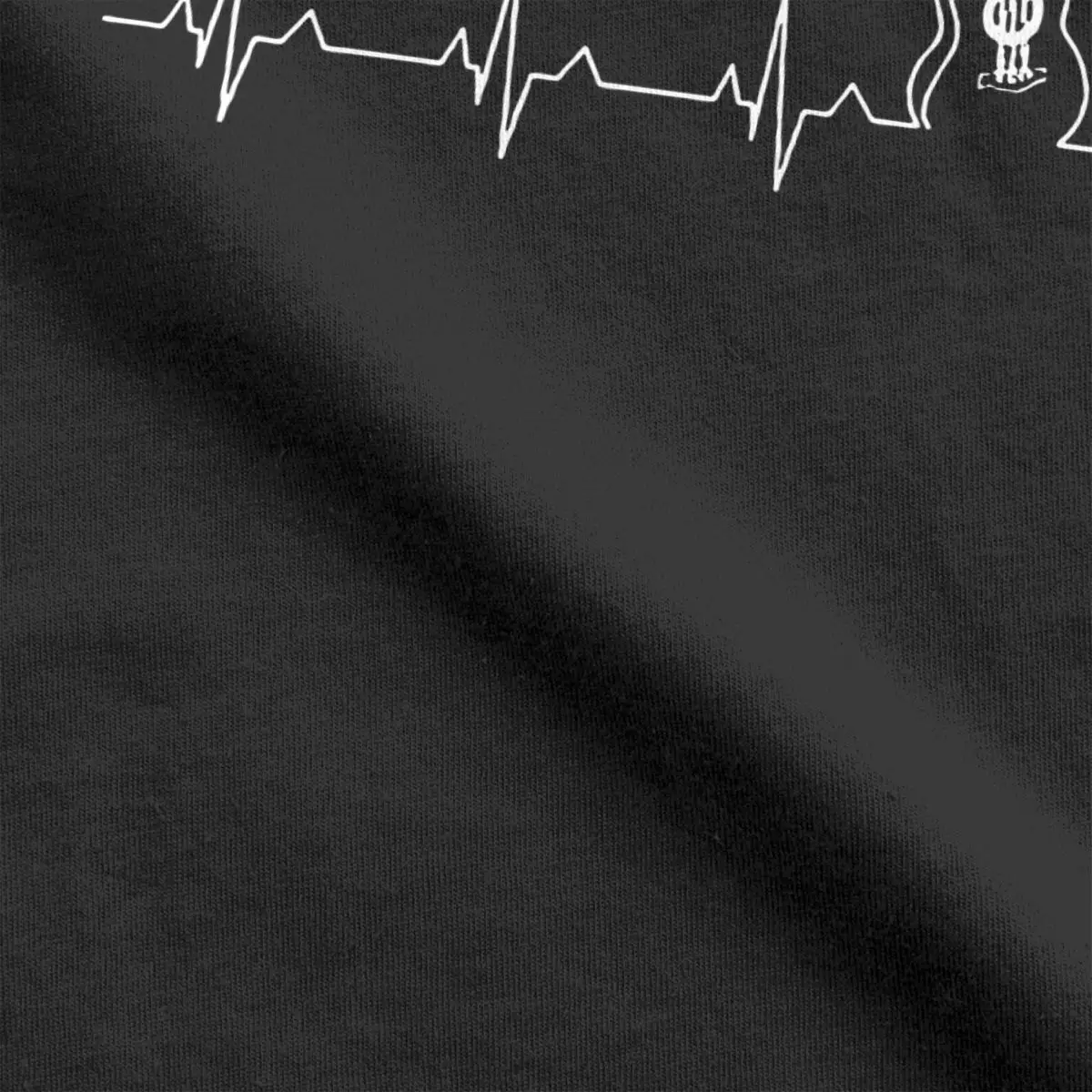 Casual Guitar Heart Beat Heartbeat T-Shirts for Men Crewneck Cotton T Shirt Music Short Sleeve Tees Plus Size Clothing