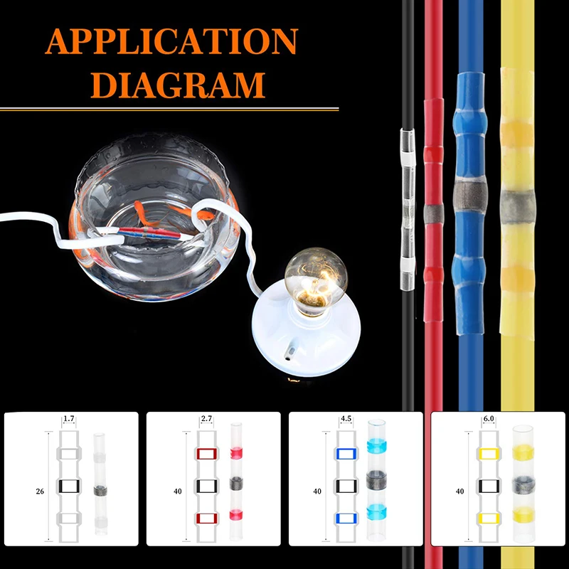 60 шт., Термоусадочные соединители для проводов