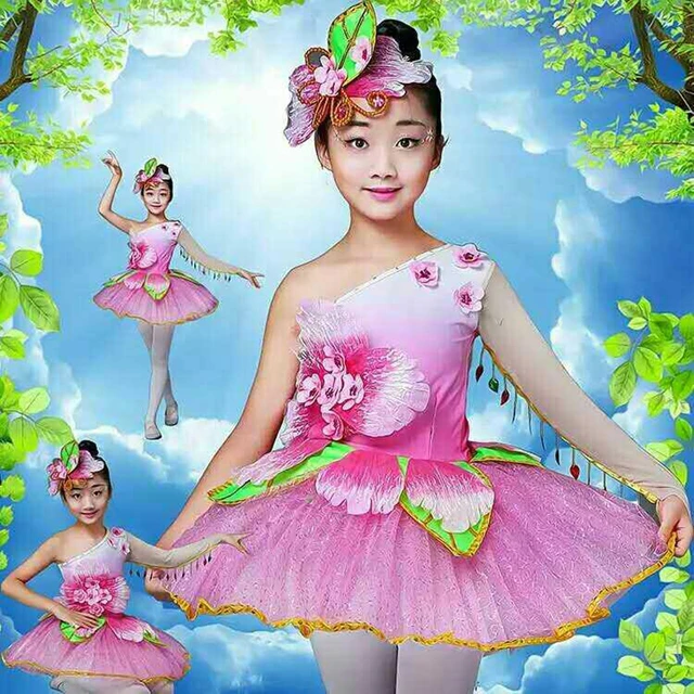 Pink Childrens fancy dress modern salsa Sequins dancing dress of girl kids dance dress for girls competition dance costume wear AliExpress