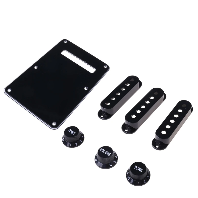 1set SSS Electric Guitar Pickguard Back Plate Pickup Cover Knobs Tips for st SQ Accessories Parts