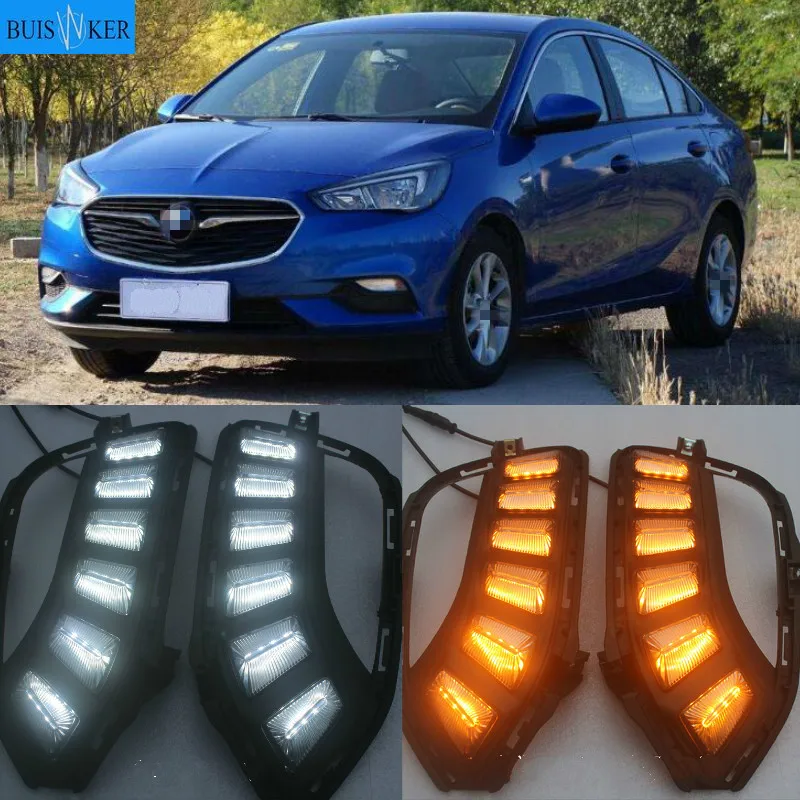 

2pcs For Buick Excelle 2018 2019 White yellow blue Front Fog Lamp Day Light LED DRL daytime running light