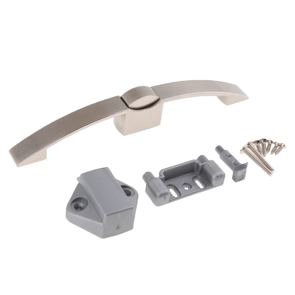 Pull Handle Latch Lock Knob Push Button Camper Caravan Button Pull Lock for Furniture Cupboard Door Cabinet Handle Lock