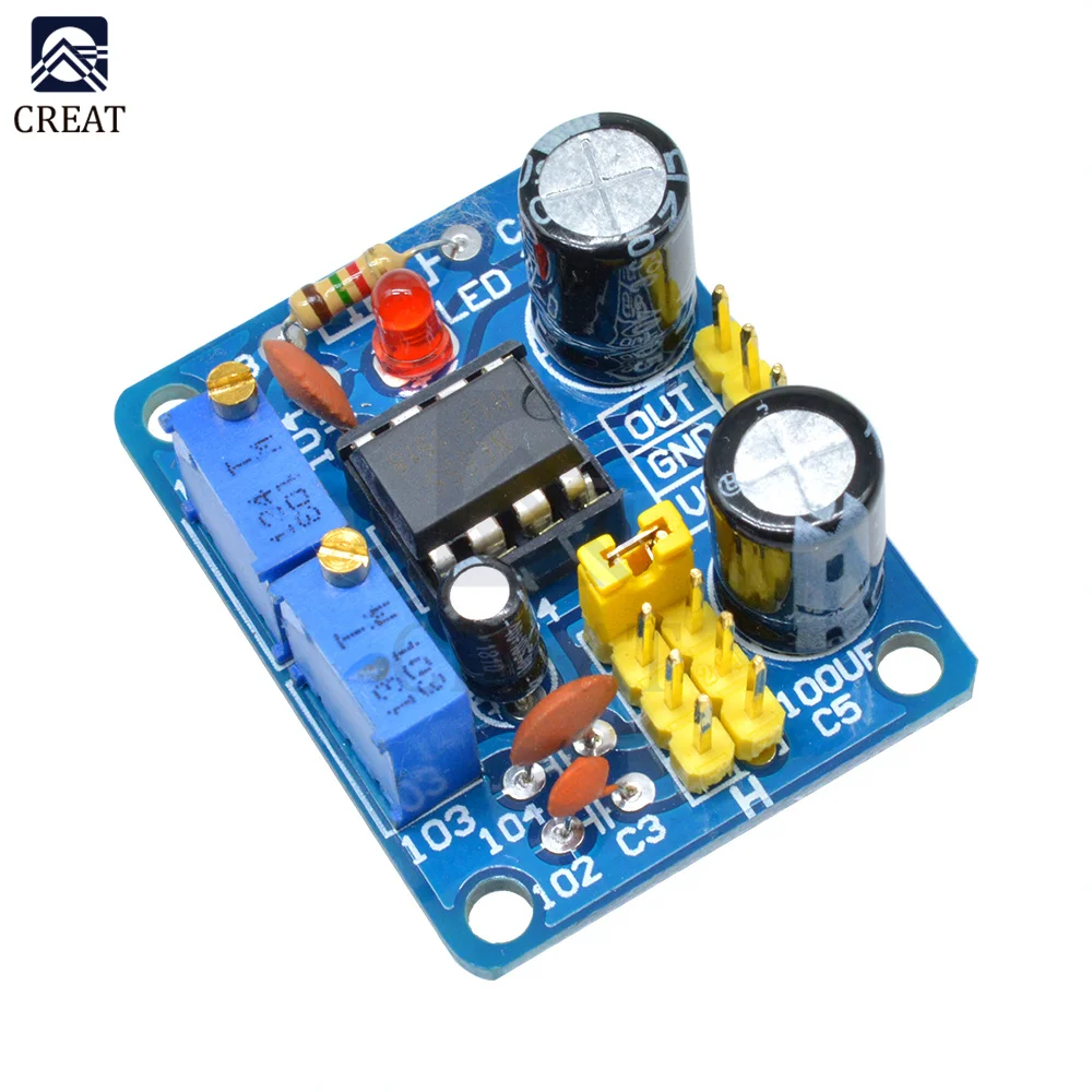 NE555 Signal Generator Square Wave Pulse Frequency Adjustable Module 1~500KHz