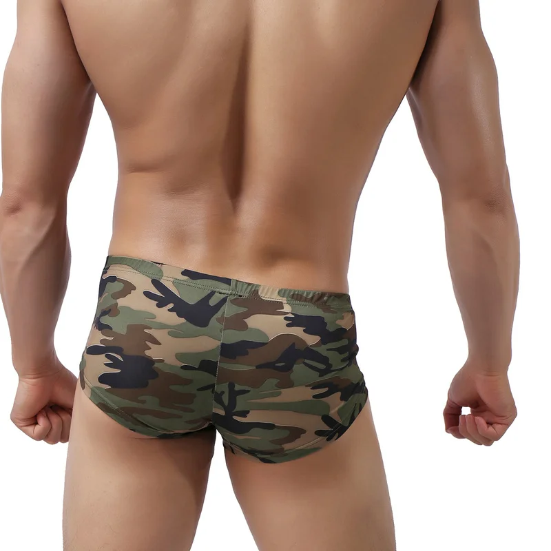 3PCS/Lot Sexy Mens Underwear Boxers Breathable Camouflage Low Rise Underpants Mini Boxer Shorts Trunks Cueca Masculina Panties