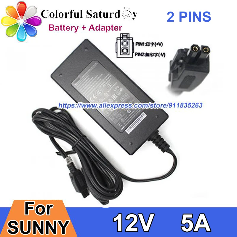 

2Pin 12V 5A Power Adapter For SUNNY SYS1548-6012-T3 SYS15486012T3 Laptop Charger Power Supply 60W