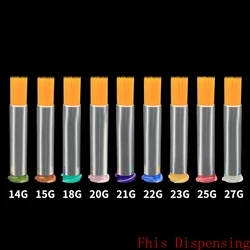 Stiff Bristles 14G-27G Dispensing Brush Needle 6mm Round Mouth Brush Needle Diamete for Dispensing Glue