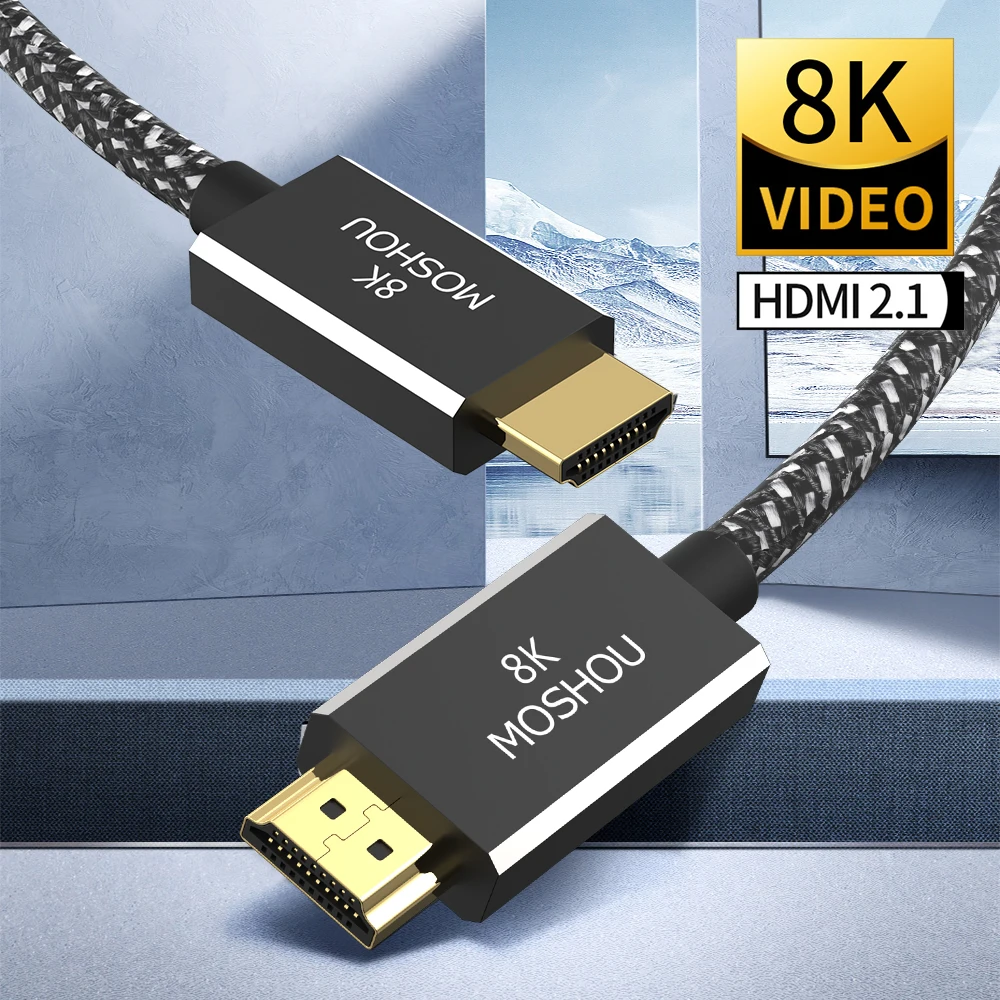 8K HDMI 2.1 Cable, Support 4K 120Hz, 8K 60Hz, HDR Video. HiFi Audio, Suit ForMi Box PS5 RTX 3060 3070