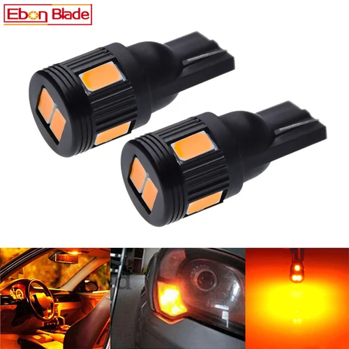 T10 W5W t 10 5w5 194 SMD luz Led para coche lectura Interior de coche liquidación bombilla de cuña lateral lámpara amarillo naranja ámbar 12V Accesorios