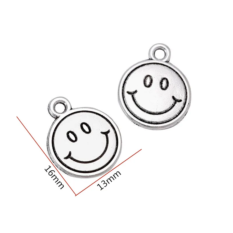 Free Shippin 20 pcs 16*13 mm antique silver color Alloy  Smile charms Pendant Jewelry Findings I102