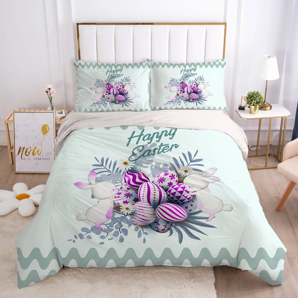 2/3pcs Duvet cover set pillow case Bedding set Queen King Euro Bed linens 220x240 140x200 240x260 Bed set Eastey Pink bunny