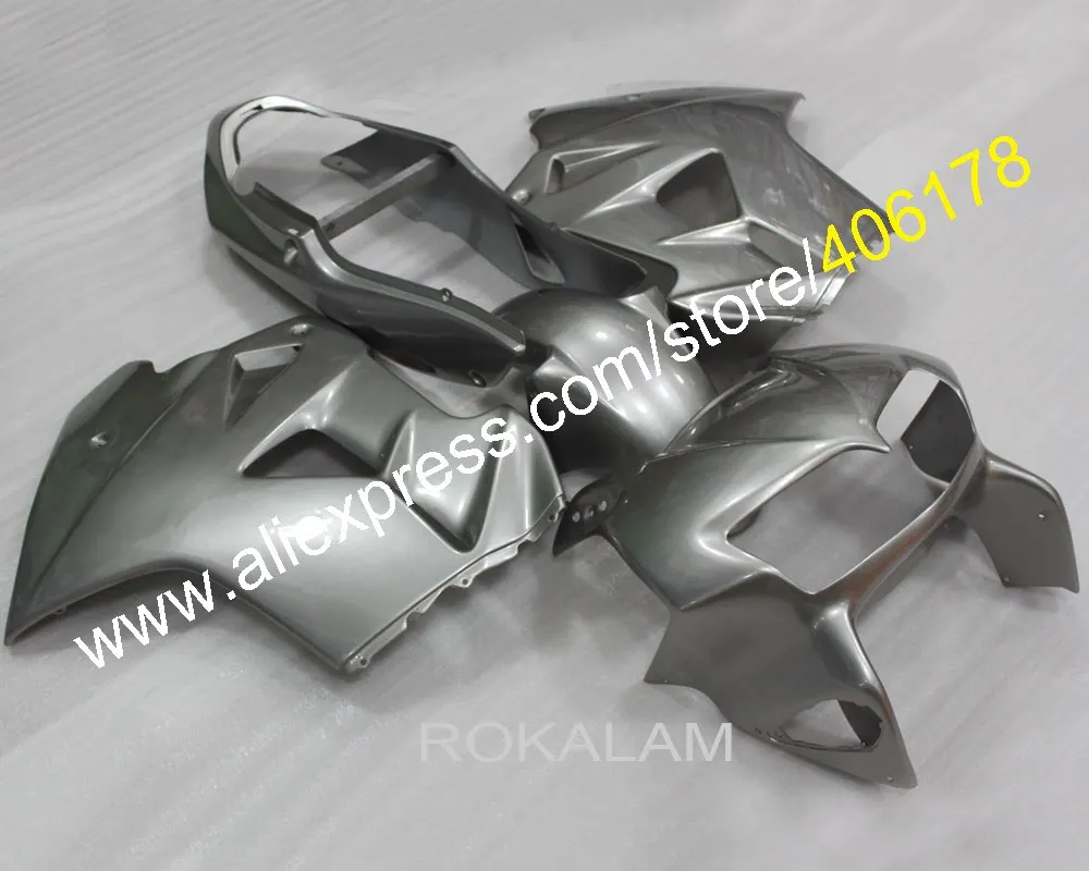 Cheap ABS Aftermarket Fairings For Honda VFR800 1998-2001 VFR 800 Silver Motorcycle Fairing Motor Sports Bike Body Kit