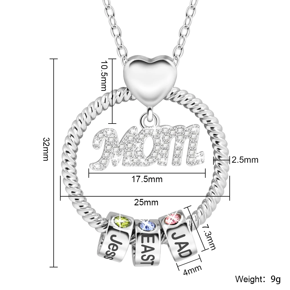 Personalisierte Familiennamen-Halskette für Maman Mamma Mama Mom Nanny GiGi Frauen-Halskette, individuelles Geschenk zum Muttertag – Detail 17
