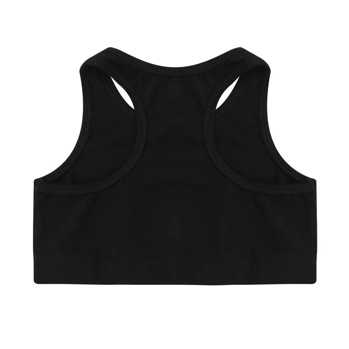 Kids Girls Sports Bras Top Tanks Sleeveless Racer Back Shiny Letters Print Crop Tops Bra for Dance Stage Performance Workout