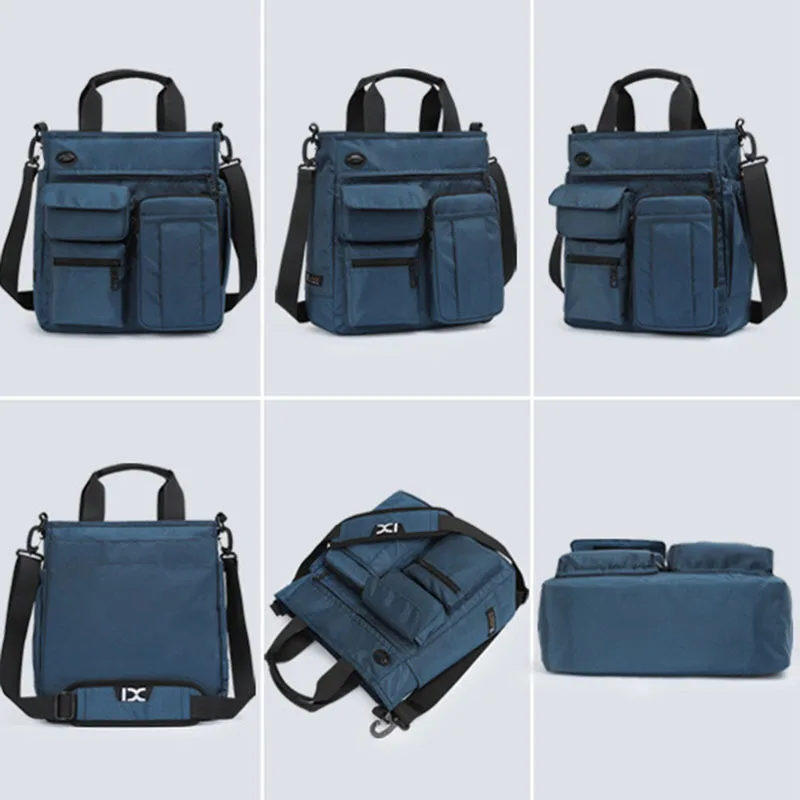 Bolso de mano de lona para hombre, bandolera grande informal, Vintage, de oficina, Retro, marrón, XA74C
