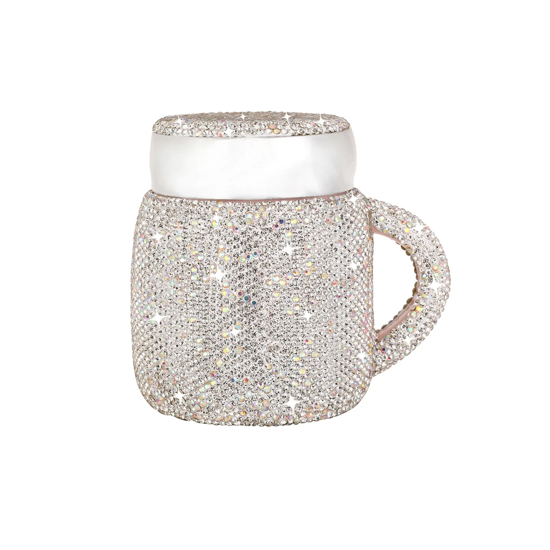 300ML Handmade Diamond Coffee Cup Rhinestone Sparkling Bottle Coffee Mug with Lid Office Mug for Gift