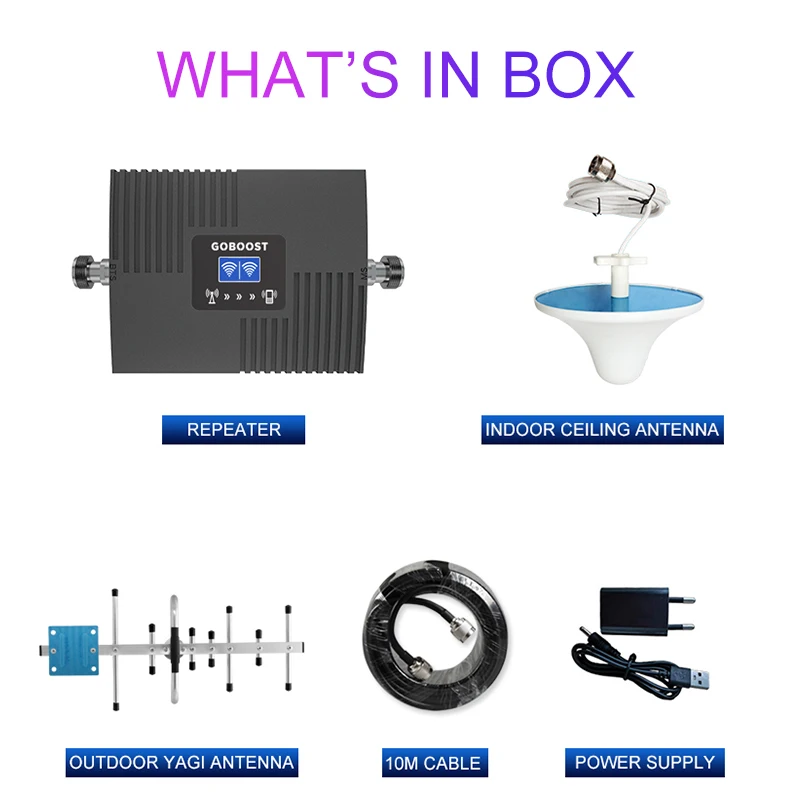 GOBOOST-amplificador de señal de 2 bandas, 2G, 3G, GSM, 900, 850, DCS, 1800, 2100, LTE, 4G, AWS, 1700, 1800 uds., Kit de repetidor de 1900 MHz