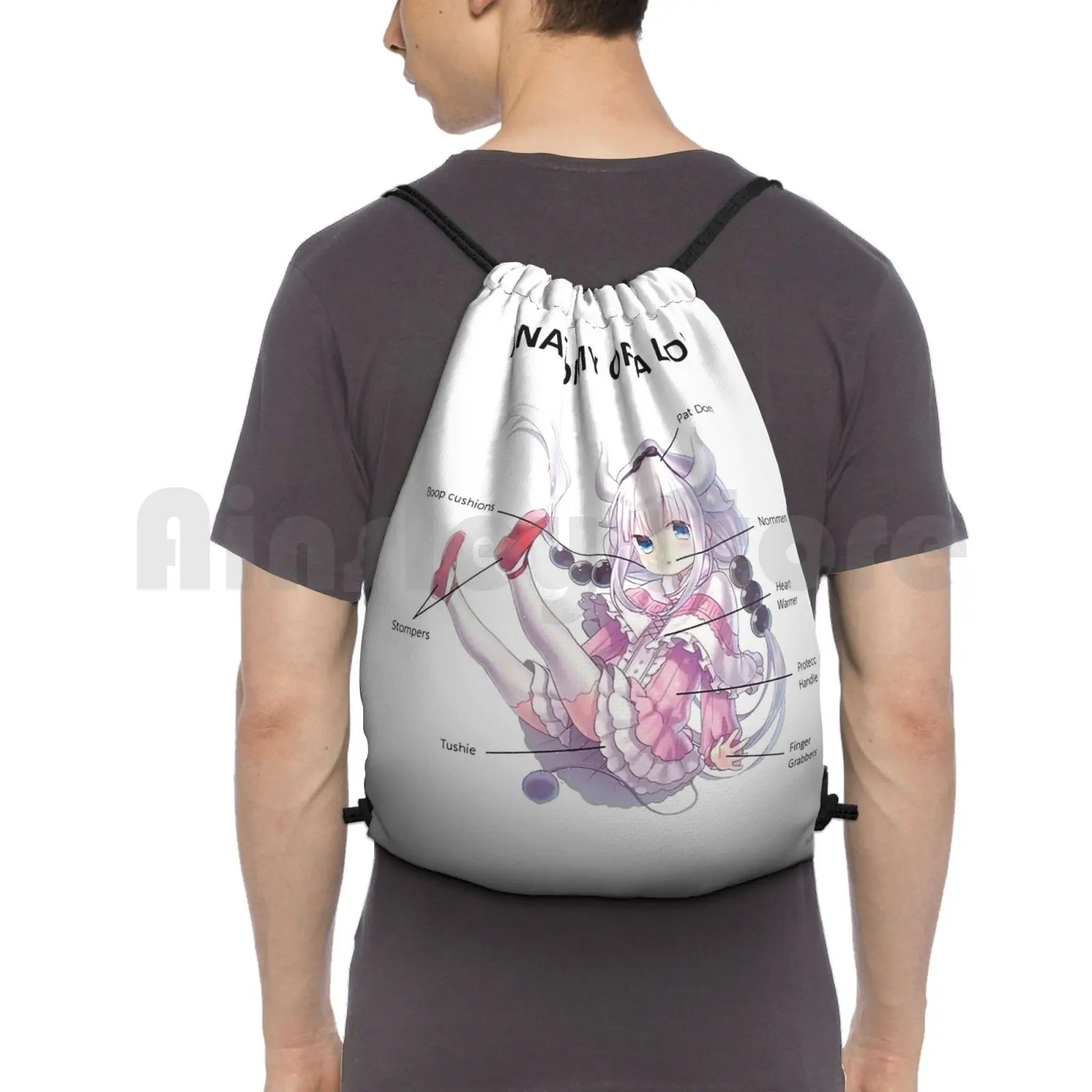 

Anatomy Of A Kanna Backpack Drawstring Bags Gym Bag Waterproof Kanna Chan Kanna Kamui Kanna Chan Kamui Chan Kobayashi San