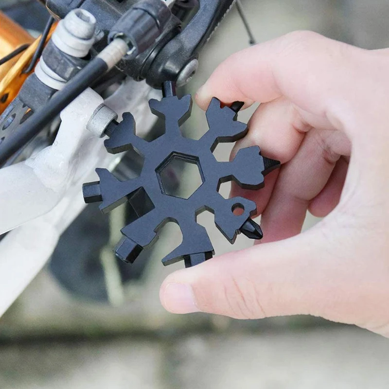Herramienta de llave de copo de nieve para bicicleta, herramientas de reparación de supervivencia, Camping, senderismo, accesorios para exteriores, abridor de botellas multiherramienta