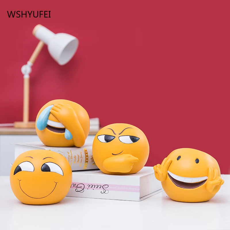 WSHYUFEI Cartoon cute expression Ashtray ceramic ashtrays office personality trend anti fly ash windproof gift for boyfriend