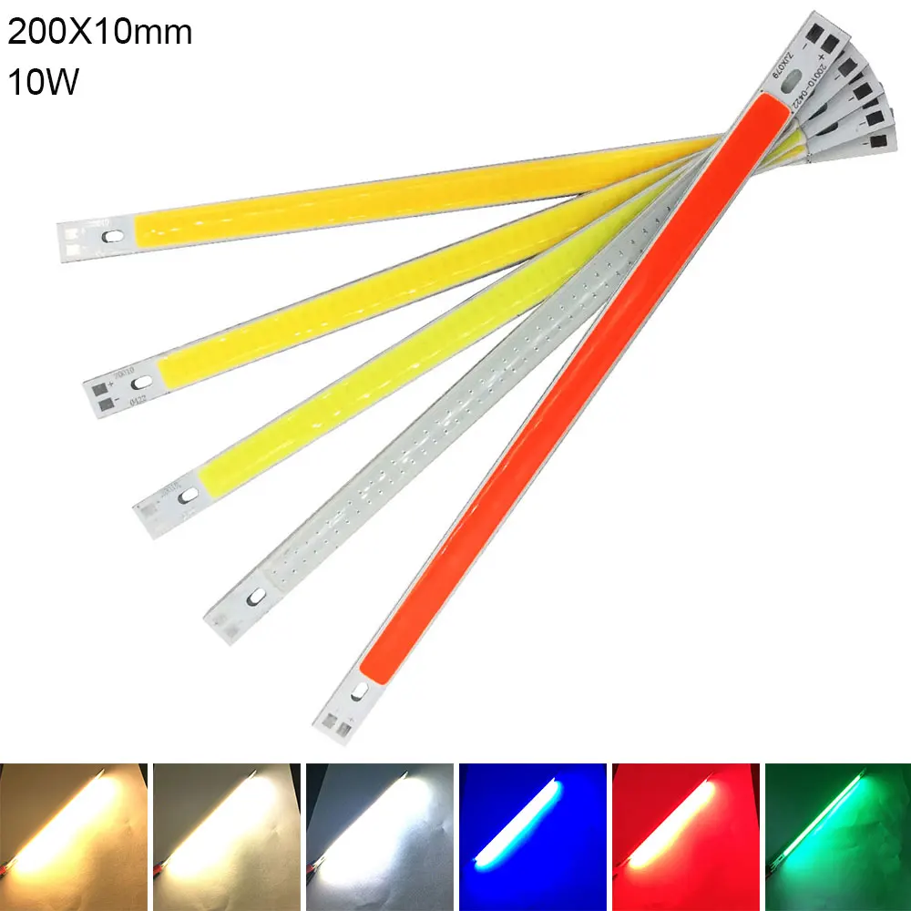 Tira de luces LED COB de 3V, 9V y 12V, barra de luz para lámparas de coche DIY, iluminación de casa, Color azul, rojo, verde, blanco, placa de Chip,