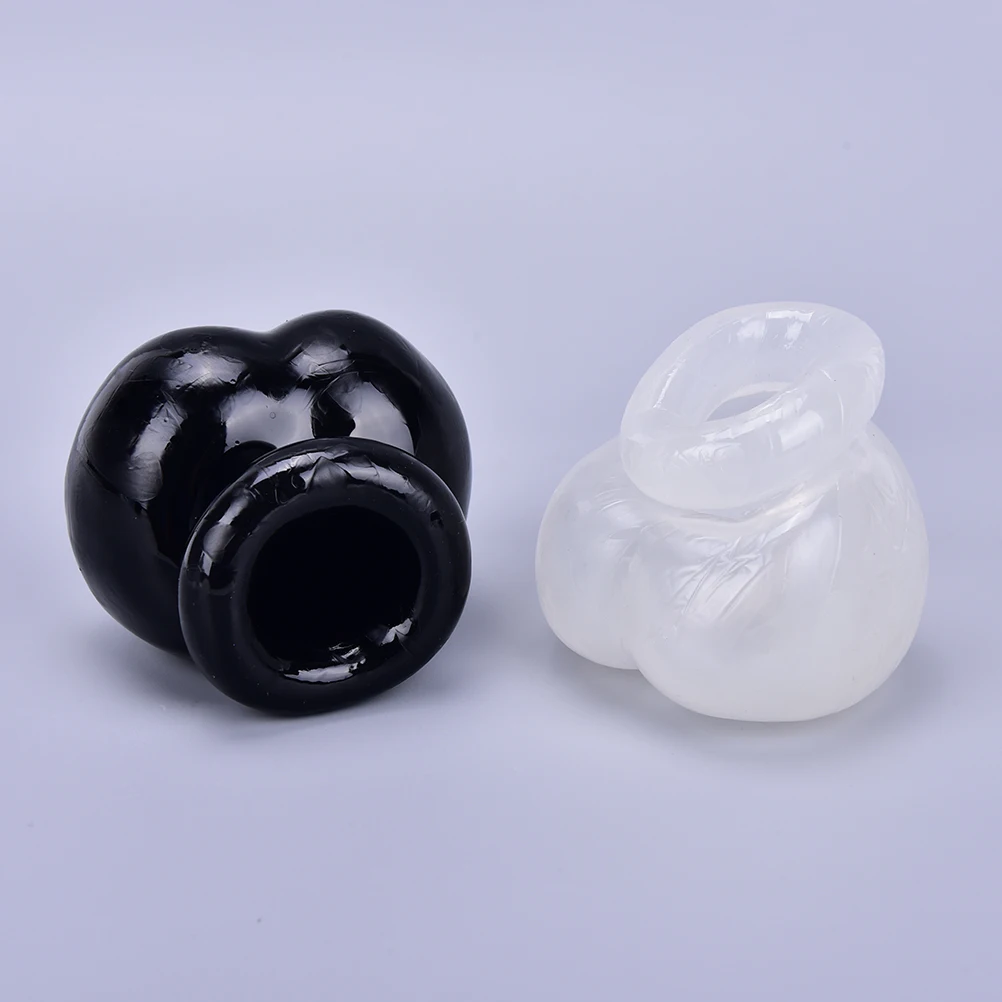 Clear/Black Bull Bag Ball Stretcher Snug,Scrotum Silicone Ballstretcher Ballsack,Testicle Bondage,Sex Toys For Men