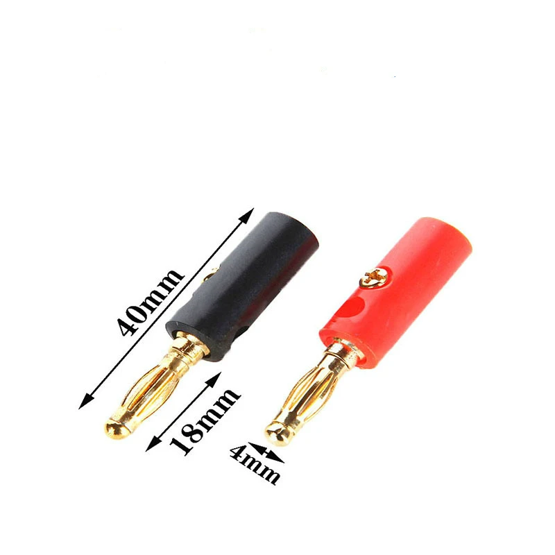 5/10 pairs AMASS Gold Plated 4.0MM Banana Plug Connector Red Black Audio Speaker Wire Cable Banana Connector Charger Adapter