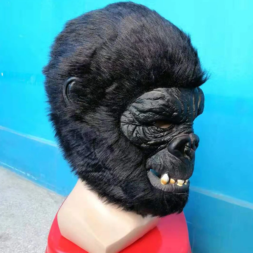 King Kong Chimpanzee Mask Latex Men Adult Terror Clown Cosplay Anime Halloween Funny Face Carnival Ferocious Chimpanzee Masks