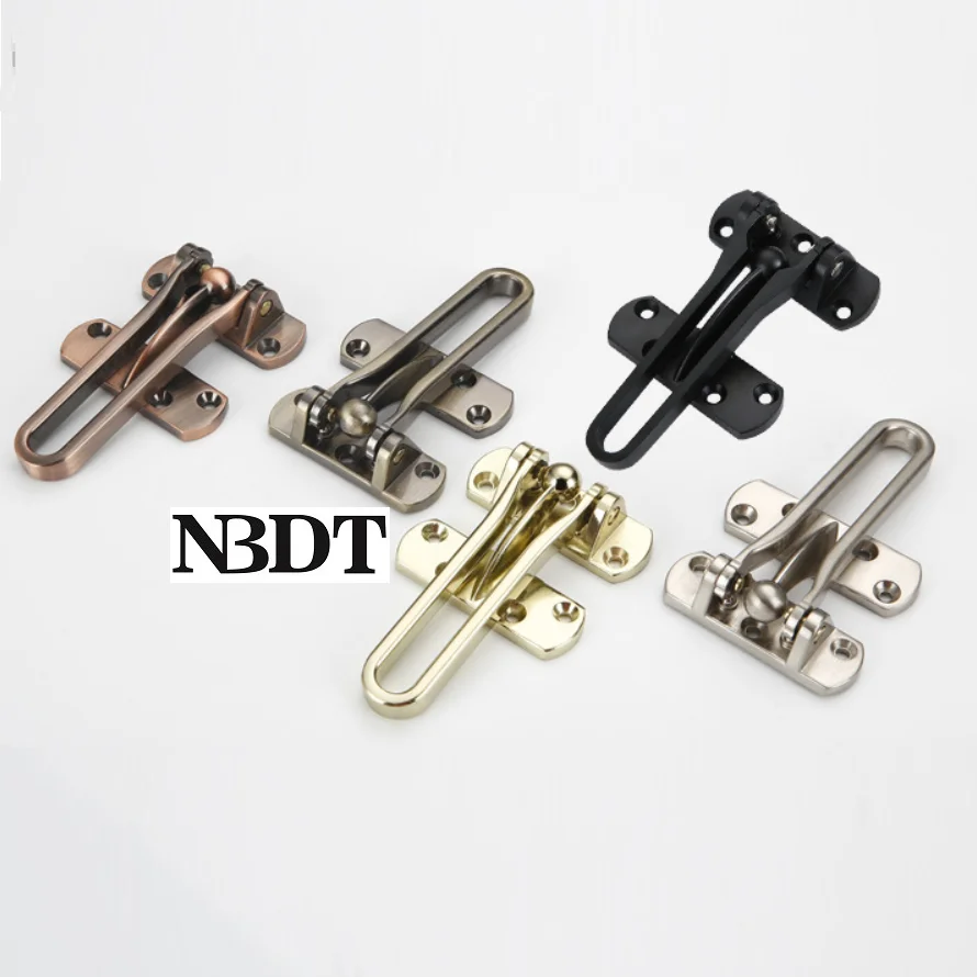 2Pcs Swing Bar Door Hasp Anti-theft Latch Intrusion Prevention Home safety  With Screw Gold Red Bronze Silver Matte Black