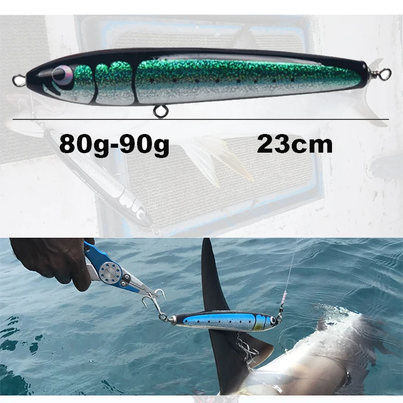 TEASER 90g120g140g Swim Stickbait TopWater Lure Fishing Wooden GT Tuna Trolling Pencil Artificial Floating Long Casting Wobblers