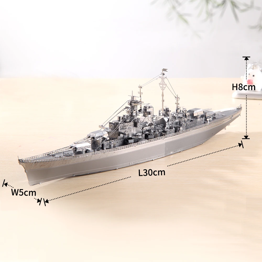 Piececool 3D Metal Puzzle Model Building Kits - Battleship Bismarck Jigsaw Toy ,Christmas Birthday Gifts for Adults