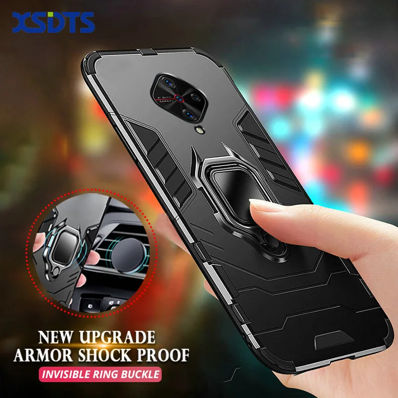 Case For Vivo V19 V17 Neo V15 V11 Pro V11I India 5G Anti Shock Proof Bracket Ring Magnetic Phone Cover Coque