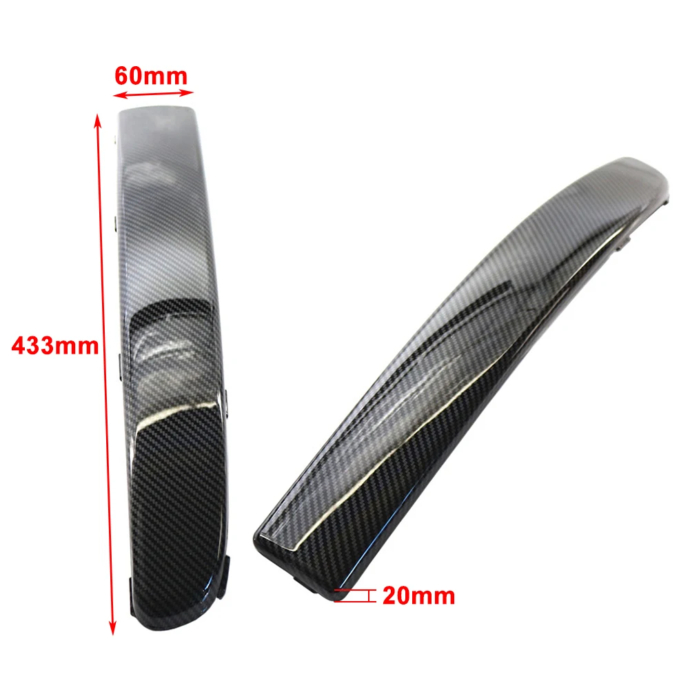 2Pcs Car Front Bumper Moulding Trim ABS Decoration For FIAT 500 2007 2008 2009 2010 2011 2012 2013 2014 2015 Carbon Fiber