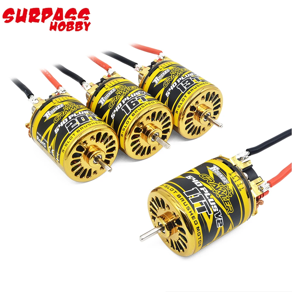 Surpass Hobby Waterproof 540 PLUS V2 11T 13T 16T 20T 3.175mm Brushed Motor 80A 2-3S ESC For 1/10 Kyosho TRAXXAS Crawler Car Boat