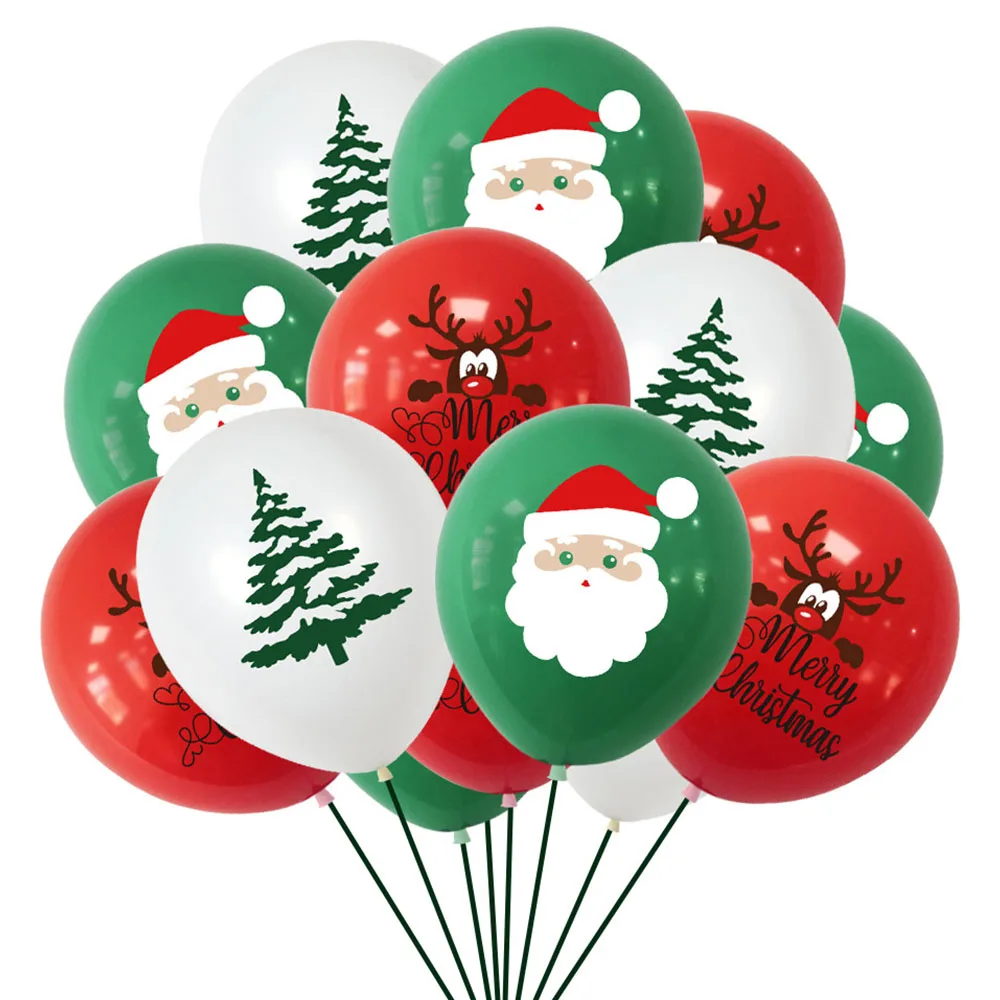 10pcs Santa Claus Snowman Deer Balloon Confetti Merry Christmas Decorations For Home 2023 Baloons Birthday Party Xmas New Year