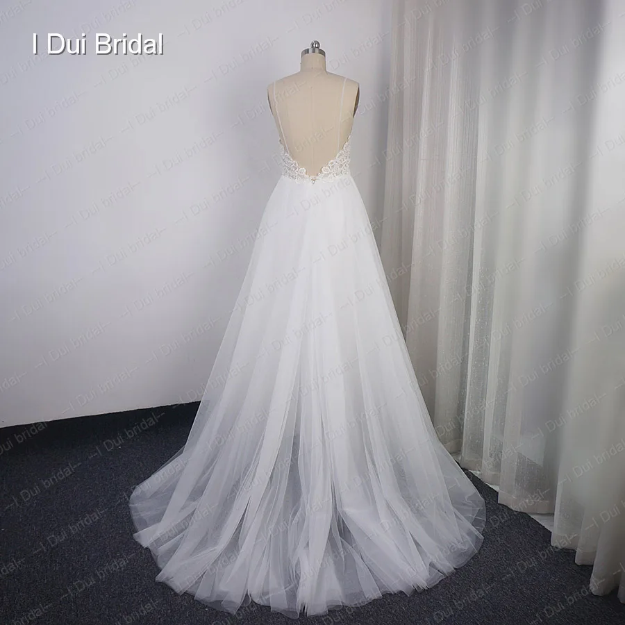 Robe de mariée Boho en dentelle, Tulle, robe trapèze, dos bas nu, robe de mariée, tenue de répétition