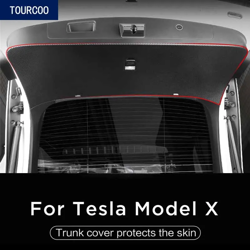 Per Tesla Model X Rear Trunk Protect Cover Film adesivo decorativo in fibra di carbonio