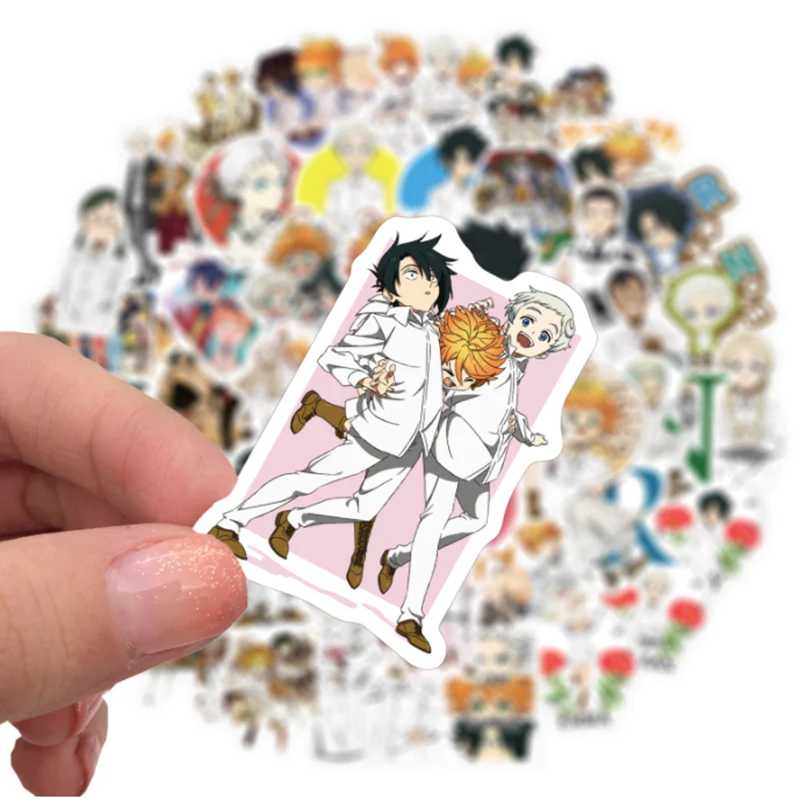 10/30/50pcs   The Promised Neverland Graffiti  Helmet Classic  Stickers Waterproof Skateboard  Pencil  Cases  Travel Suitcase