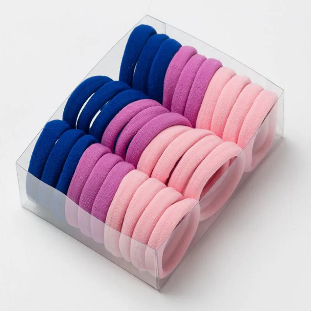 30Pcs Elastic Hair Accessories For Women Kids Black Blue Rubber Band Ponytail Holder Gum For Hair Ties Scrunchies Hairband